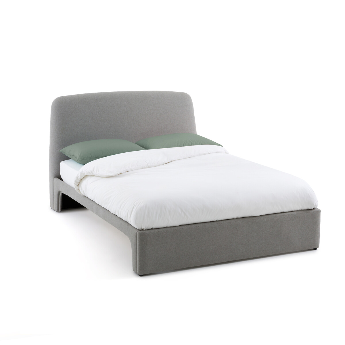 Мягкая LaRedoute Мягкая Кровать с матрасом Olinas 160 x 200 см серый