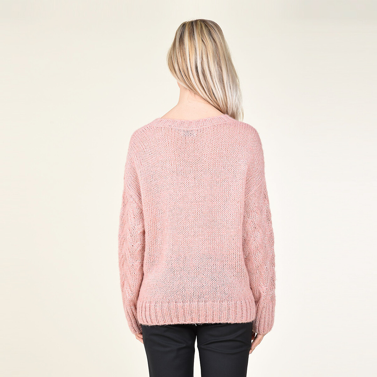 Пуловер MOLLY BRACKEN Из легкого витого трикотажа с ажурным эффектом M розовый, размер M - фото 2