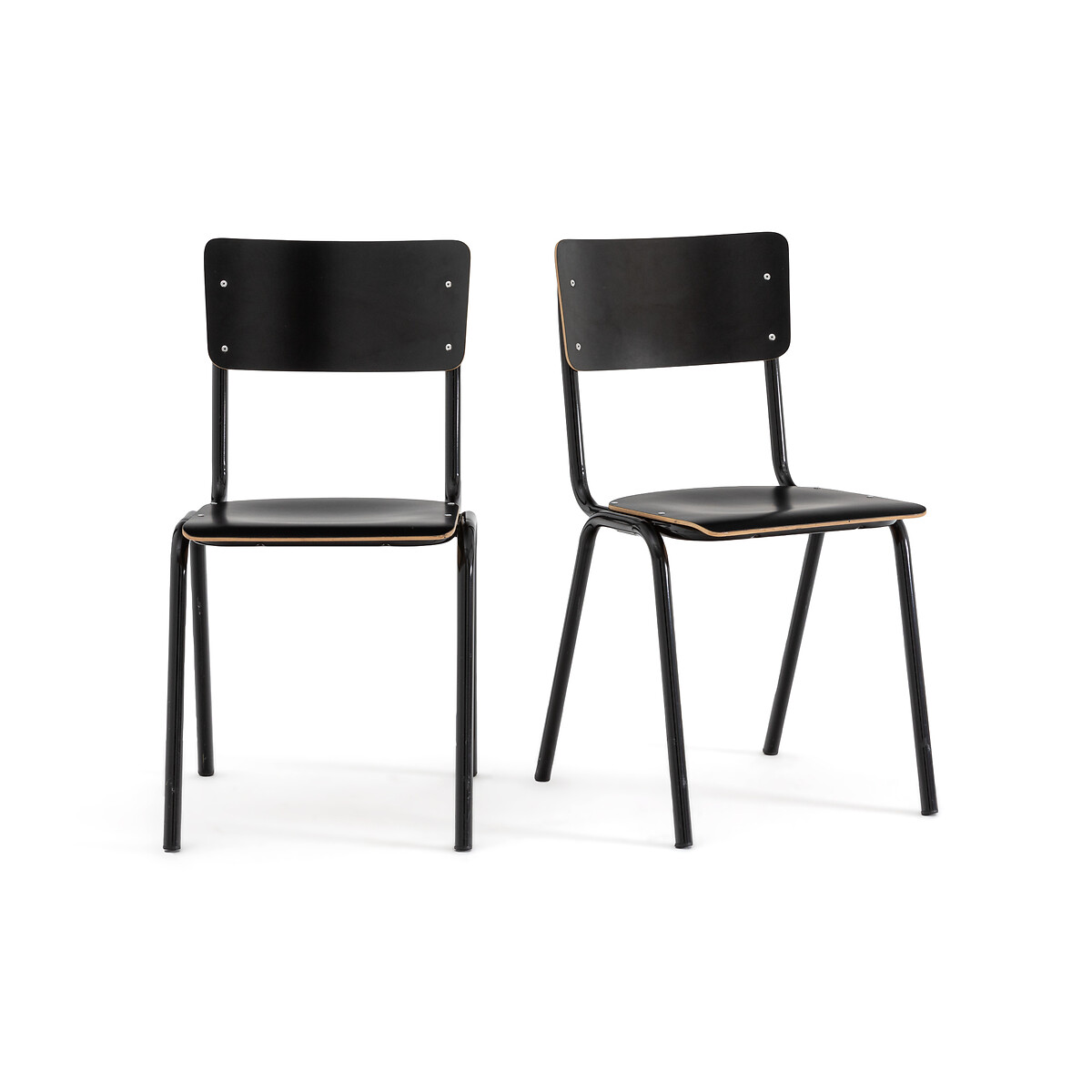 Комплект из 2 стульев школьных Сборных Hiba единый размер черный