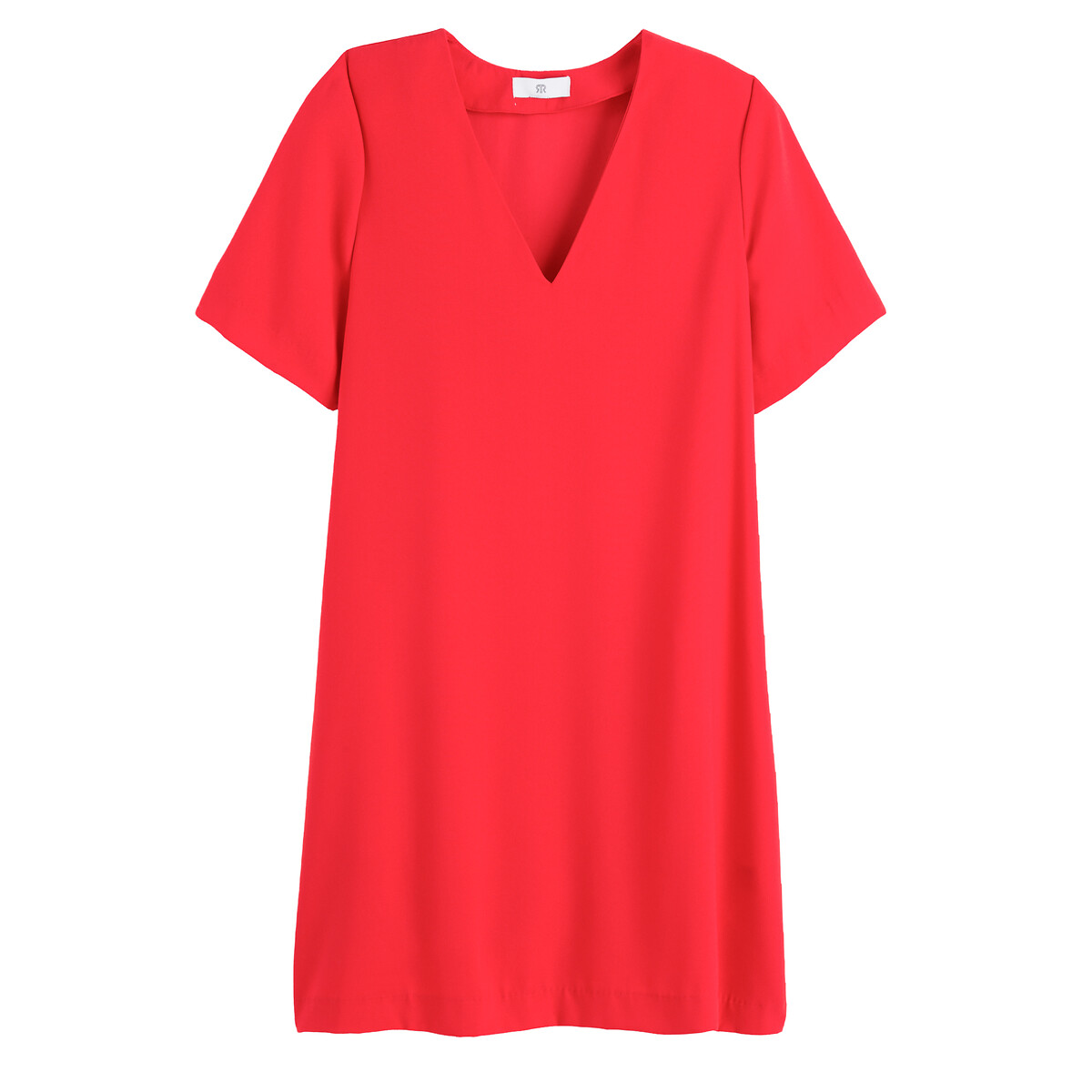 Платье Короткое с V-образным вырезом короткие рукава 58 красный LaRedoute, размер 58 - фото 5