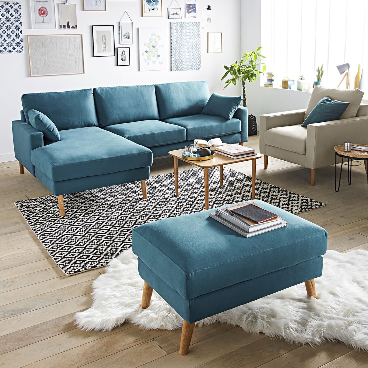 Pouf coton Stockholm, confort Excellence