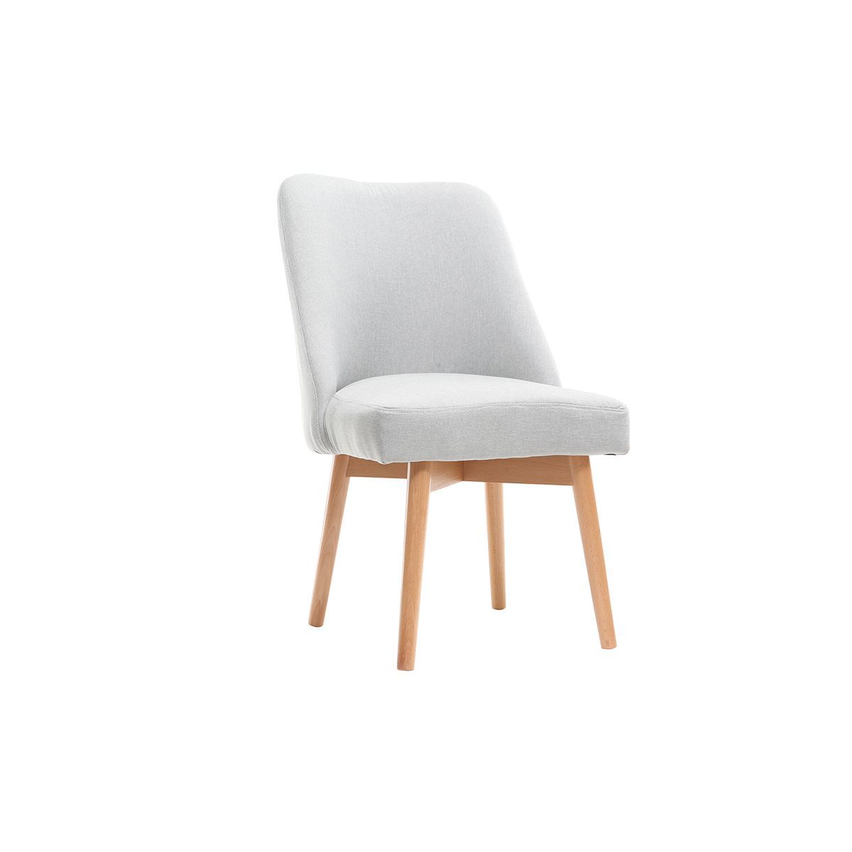 Chaise scandinave tissu pieds bois LIV