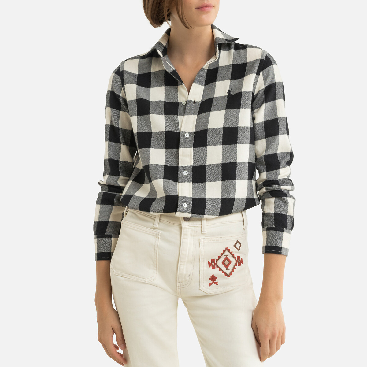 

Блузка POLO RALPH LAUREN, Бежевый, В клетку с длинными рукавами XS бежевый