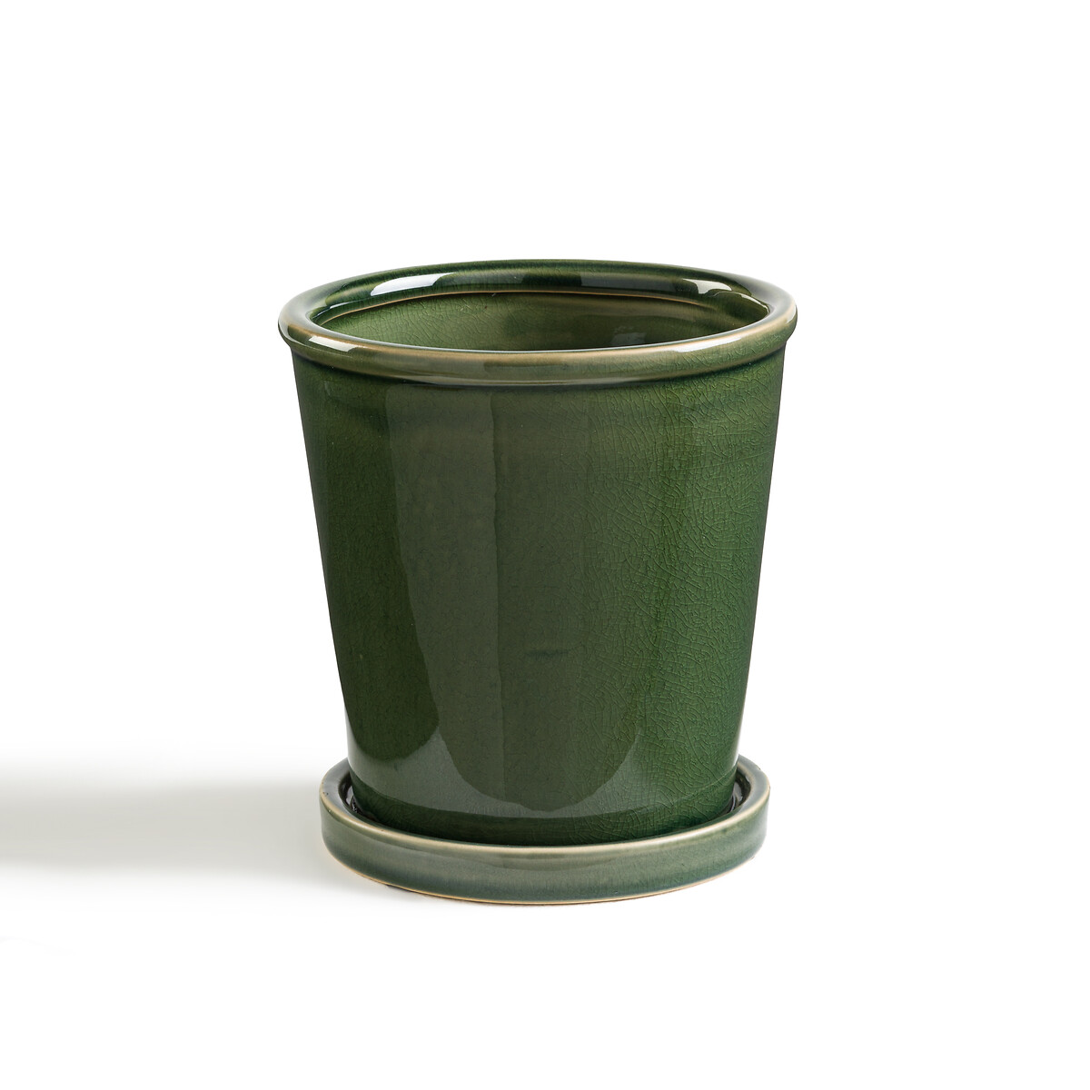 Кашпо С поддоном из керамики 15см Maniga единый размер зеленый