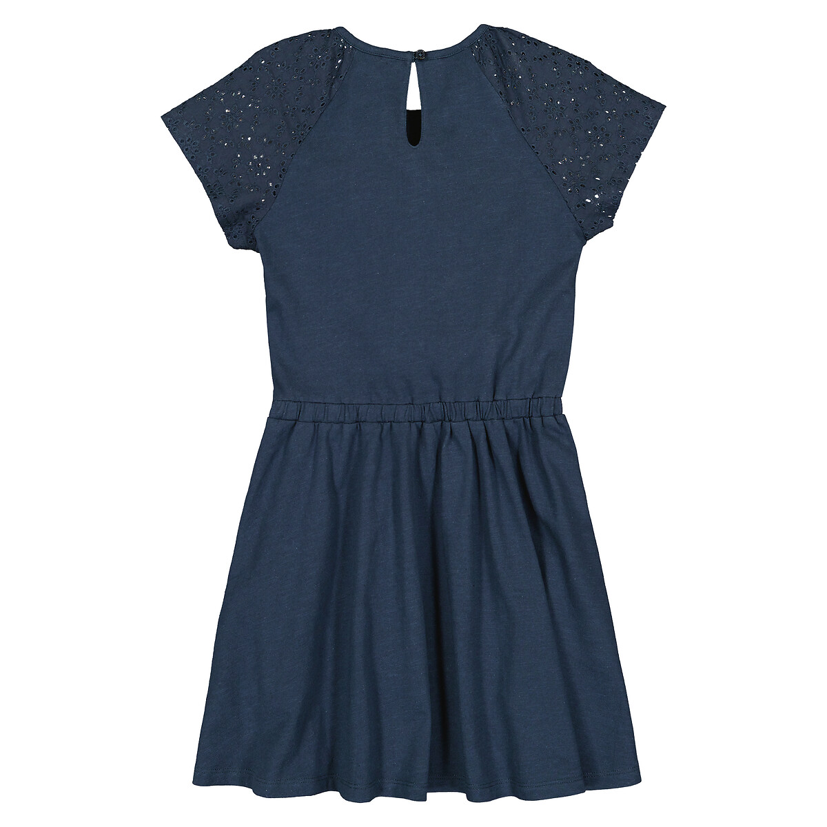 Платье С короткими рукавами английская вышивка спереди 9 лет - 132 см синий LaRedoute, размер 9 лет - 132 см - фото 4
