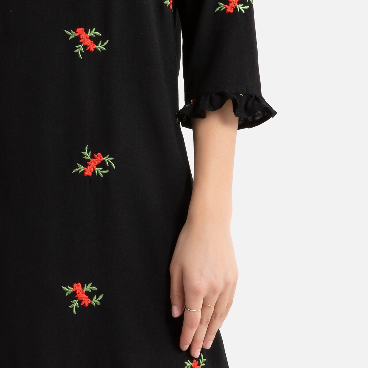 Платье La Redoute Прямое с рукавами 34 (FR) - 40 (RUS) черный, размер 34 (FR) - 40 (RUS) Прямое с рукавами 34 (FR) - 40 (RUS) черный - фото 3