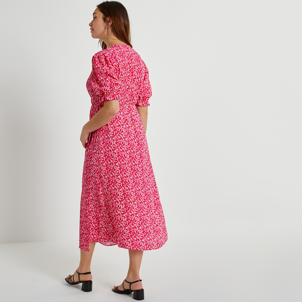 Платье для периода беременности с запахом графический принт  40 розовый LaRedoute, размер 40 - фото 4