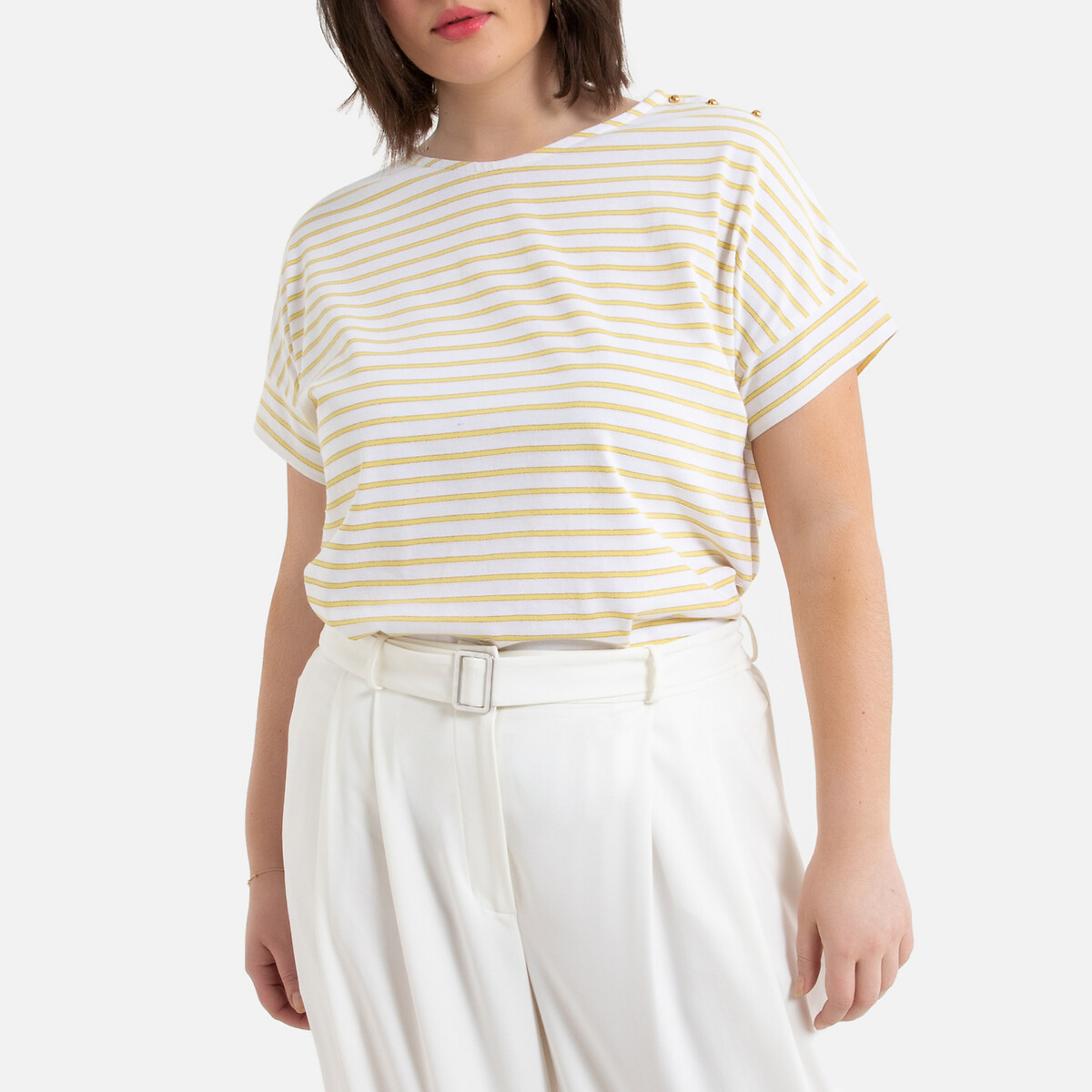 

Футболка La Redoute, Желтый, В полоску с вырезом-лодочкой 54/56 (FR) - 60/62 (RUS) желтый
