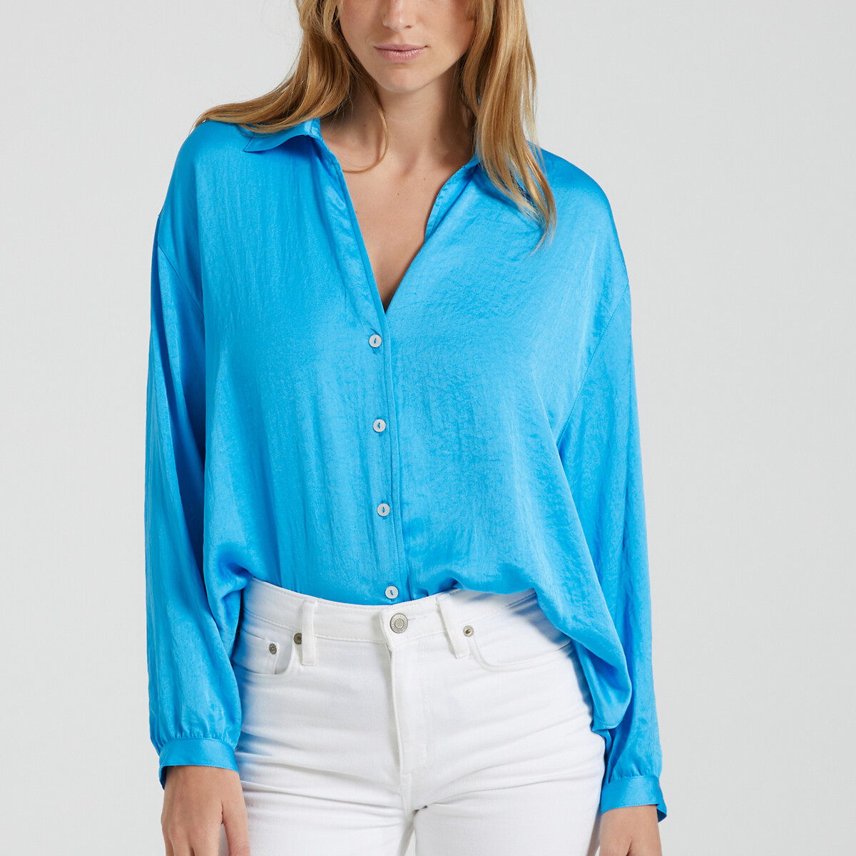 Блузка короткая с длинными рукавами WIDLAND XS/S синий рубашка бархатистая короткая с длинными рукавами widland m l зеленый
