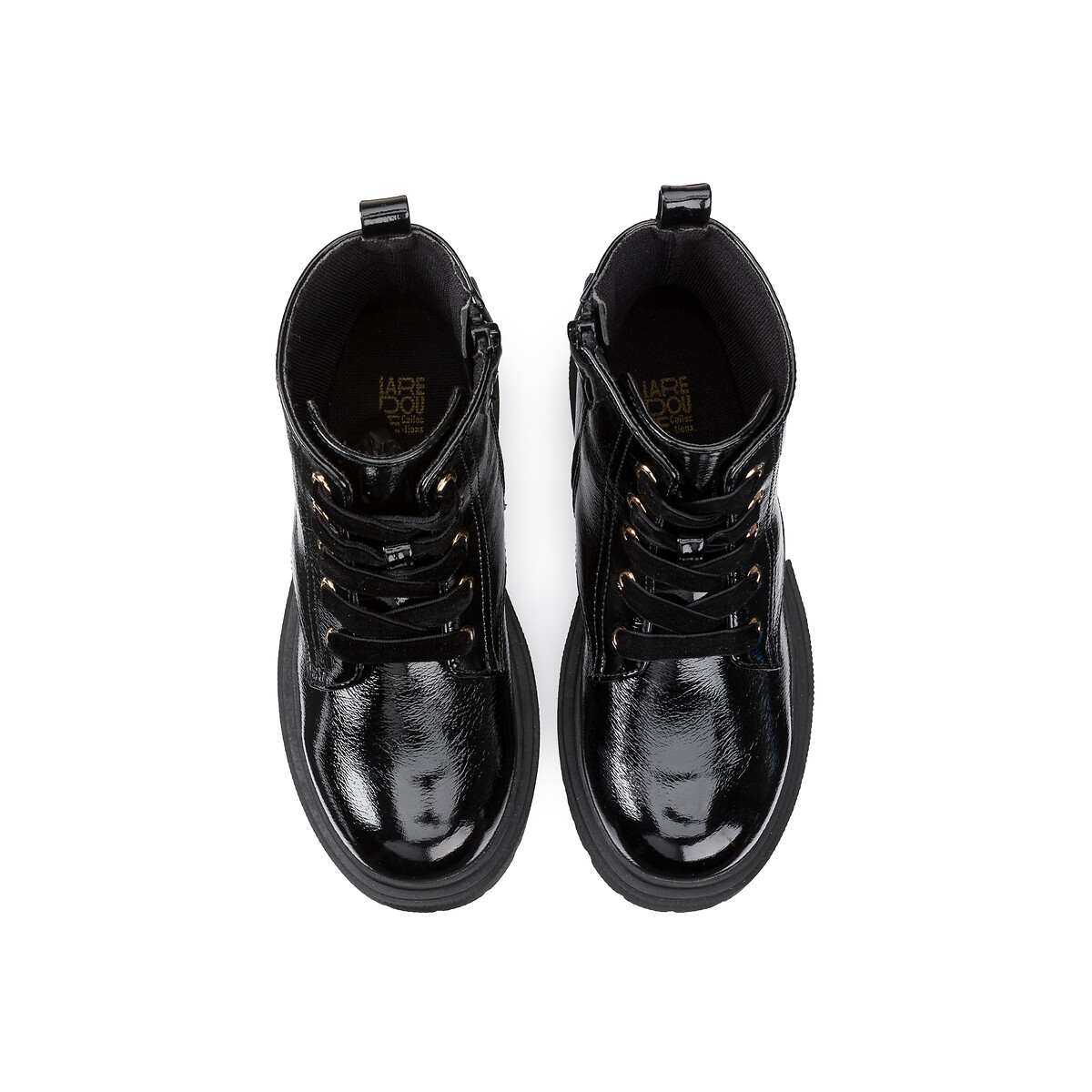 Ботинки Лакированные на молнии и шнуровке 28 черный LaRedoute, размер 28 - фото 3