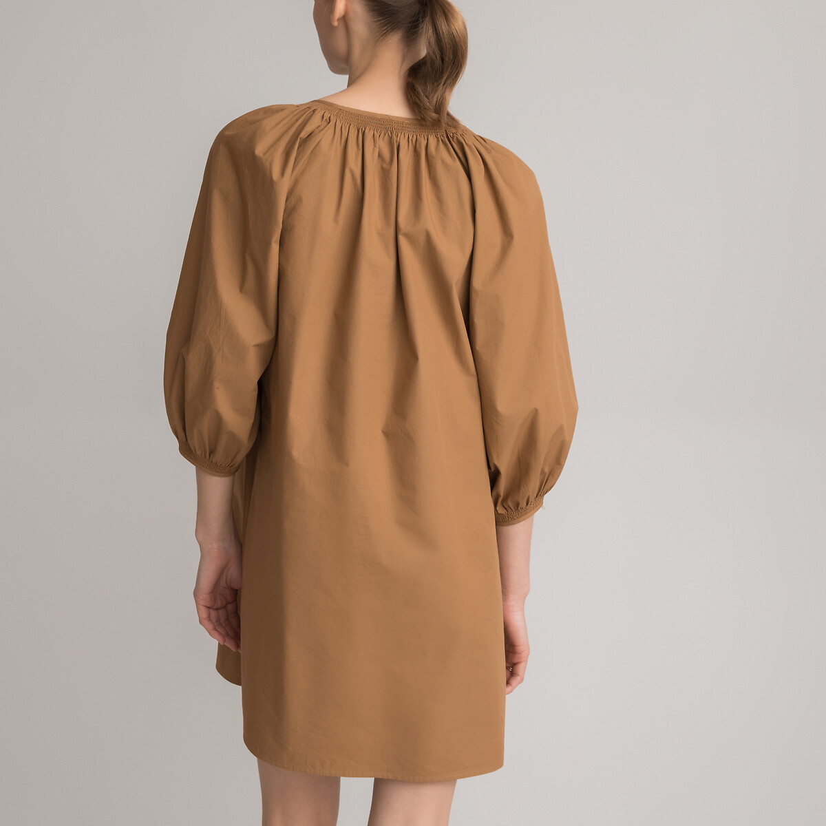 Платье LA REDOUTE COLLECTIONS Расклешенное с застежкой на пуговицы из биохлопка 52 желтый, размер 52 - фото 4