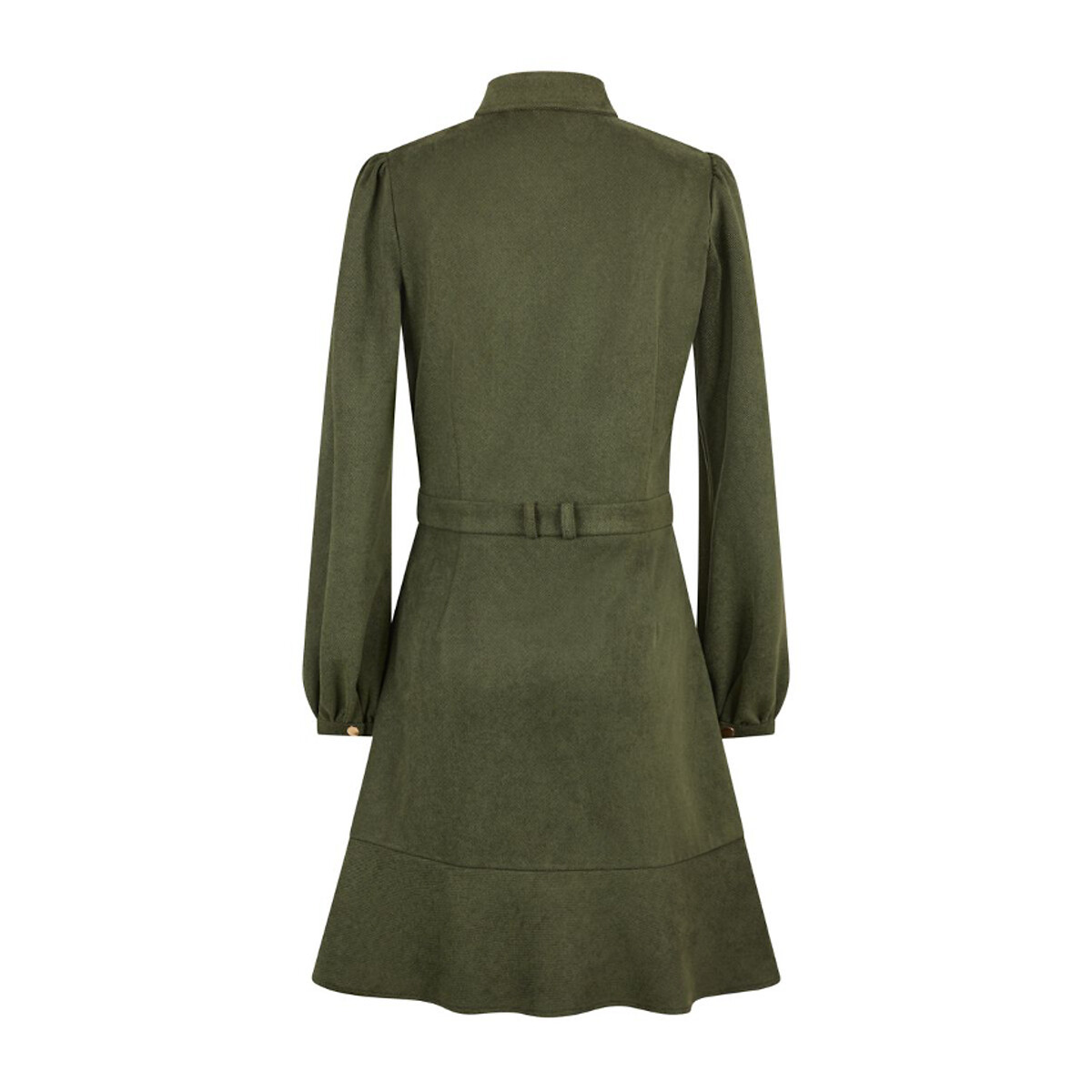 Платье-рубашка Из тонкого велюра расклешенная юбка 42 зеленый LaRedoute, размер 42 - фото 2