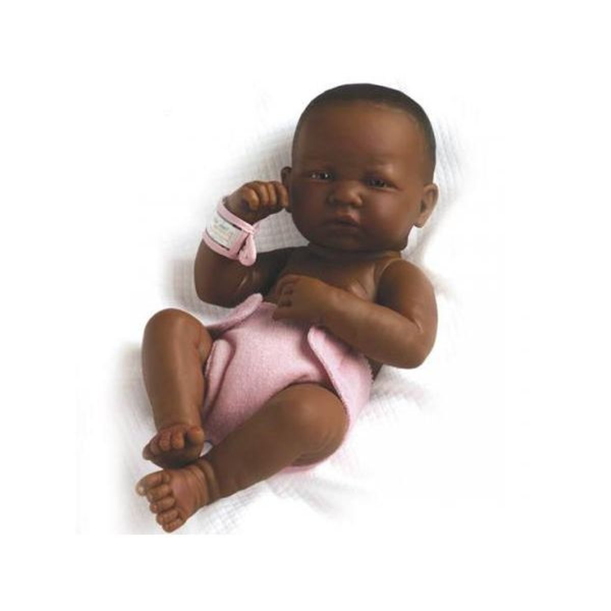 All-Vinyl Newborn Doll in Diaper. African American. REAL GIRL!