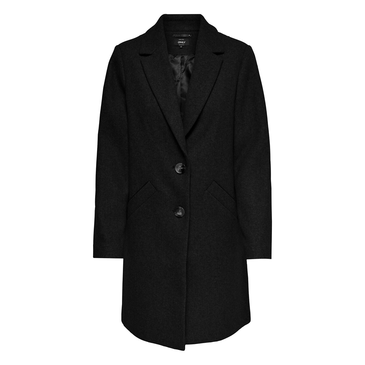 Пальто ONLY Прямое на пуговицах L черный, размер L