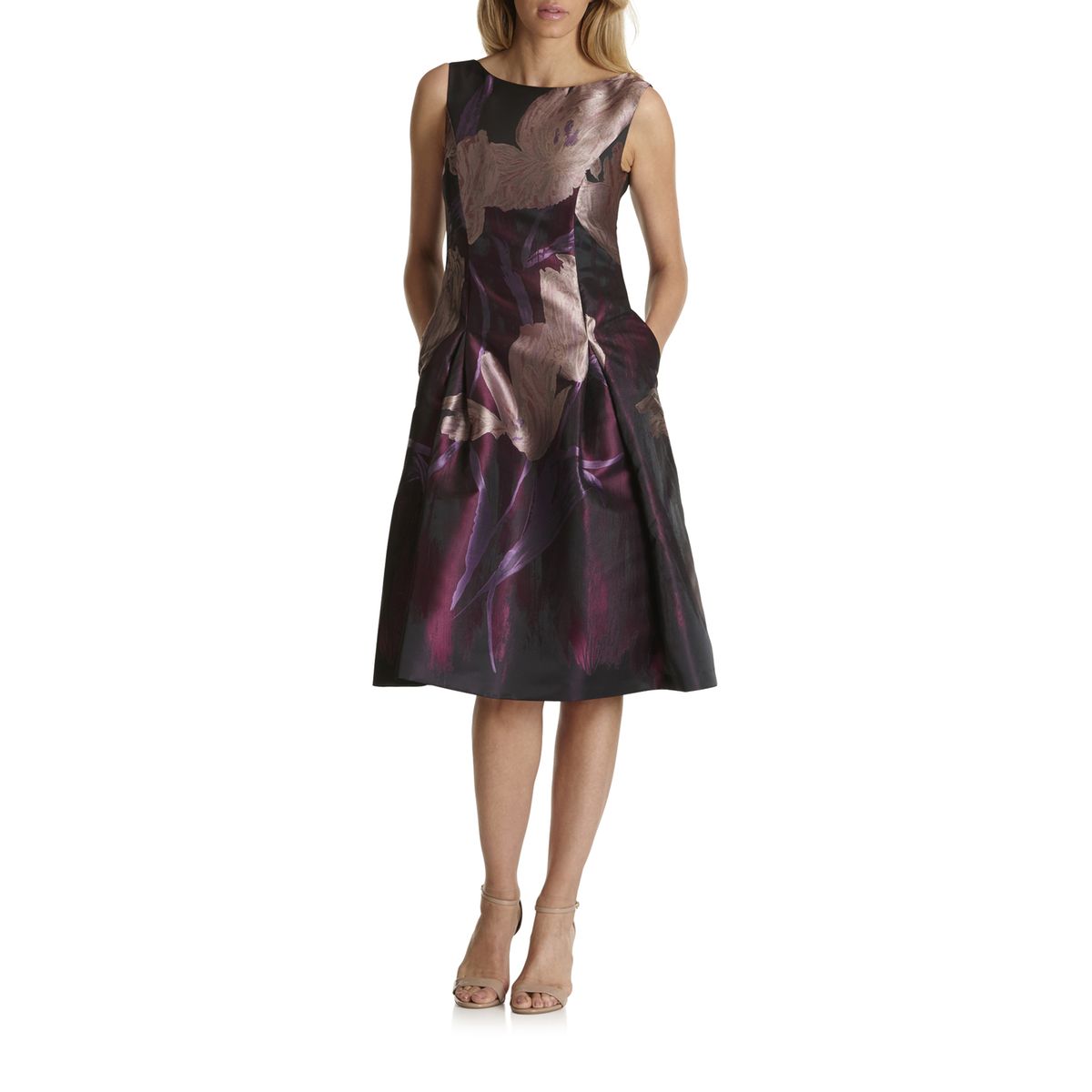 Robe de cocktail à imprimé à fleurs
