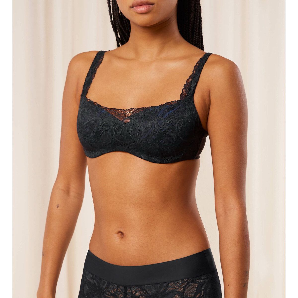 Бюстгальтер LaRedoute Бюстгальтер Body Make-Up Illusion Lace  D черный, фото 1