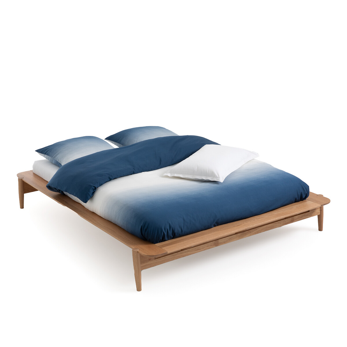 Кровать Из массива дуба с кроватным основанием Jucca 140 x 190 см каштановый