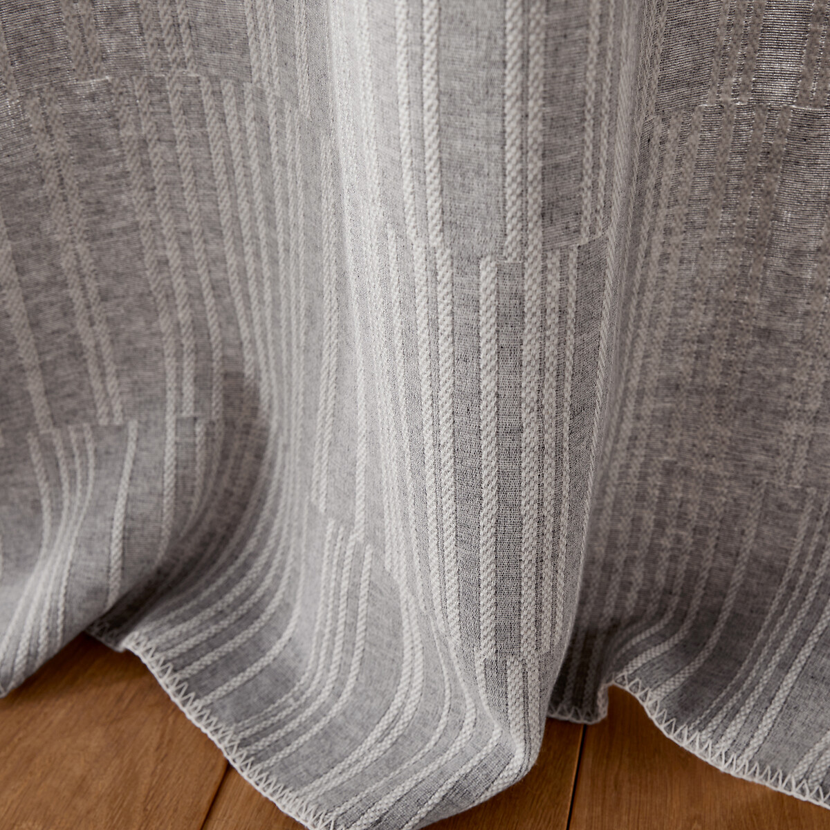 Штора Из шерсти и хлопка Kory 140 x 320 см серый LaRedoute, размер 140 x 320 см - фото 3