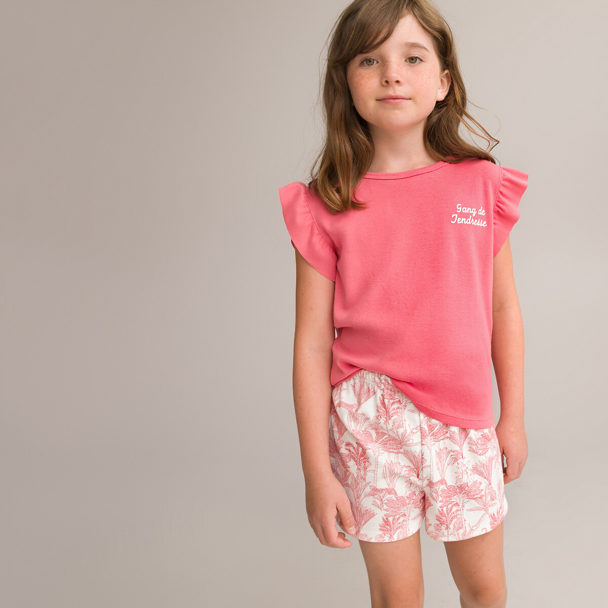 Пижама с шортами 5 лет - 108 см розовый