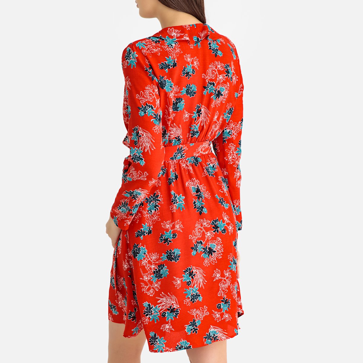 Платье LA BRAND BOUTIQUE COLLECTION С запахом с рисунком LALY LISIA S красный, размер S - фото 3