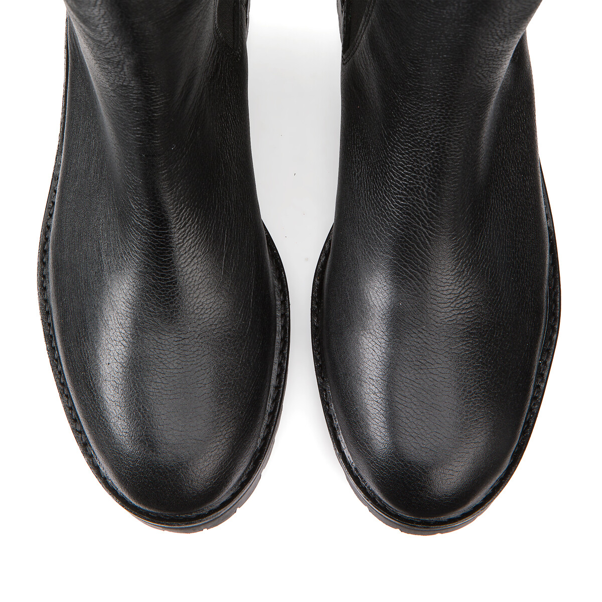 Ботинки челси высокие из кожи Halia  38 черный LaRedoute, размер 38 - фото 3