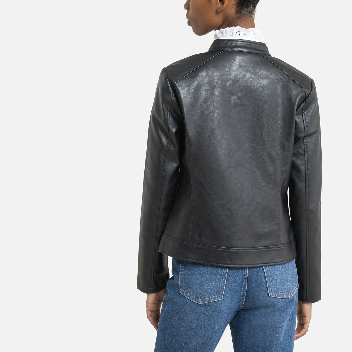 Куртка JDY Из искусственной кожи с воротником-стойкой XS черный, размер XS - фото 4