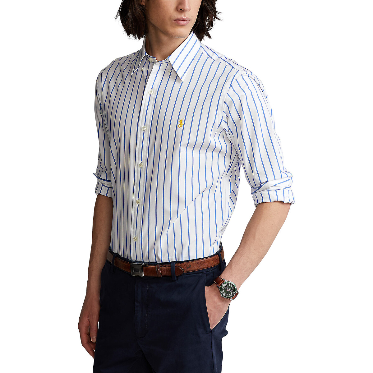 

Рубашка POLO RALPH LAUREN, Белый, Прямая из поплина хлопок стрейч L белый