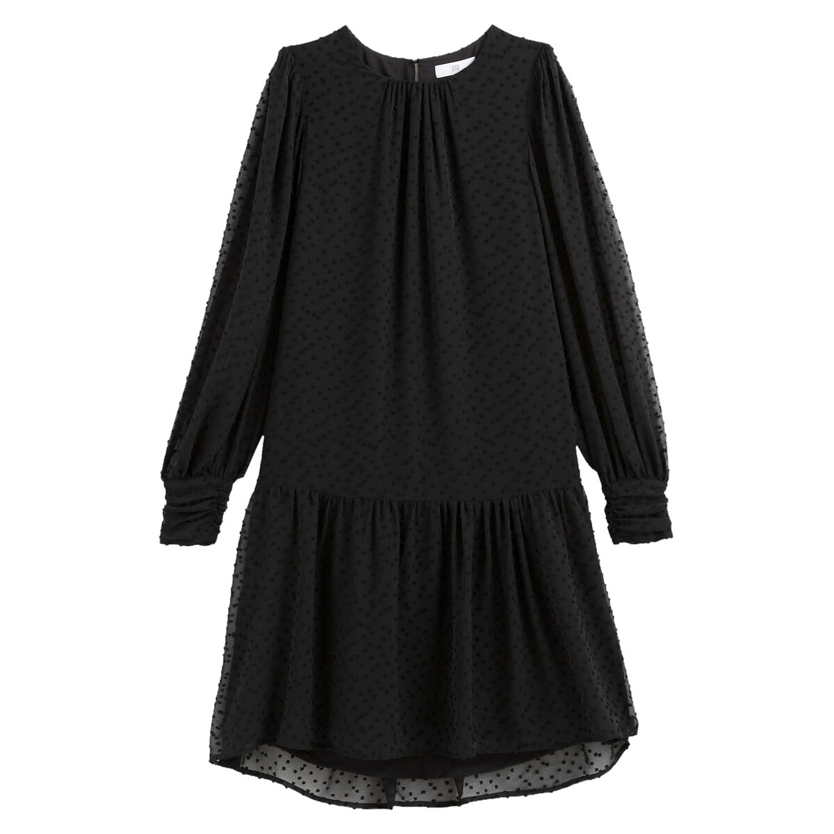 Платье LaRedoute С длинными рукавами с вышивкой гладью 48 (FR) - 54 (RUS) черный, размер 48 (FR) - 54 (RUS) С длинными рукавами с вышивкой гладью 48 (FR) - 54 (RUS) черный - фото 5