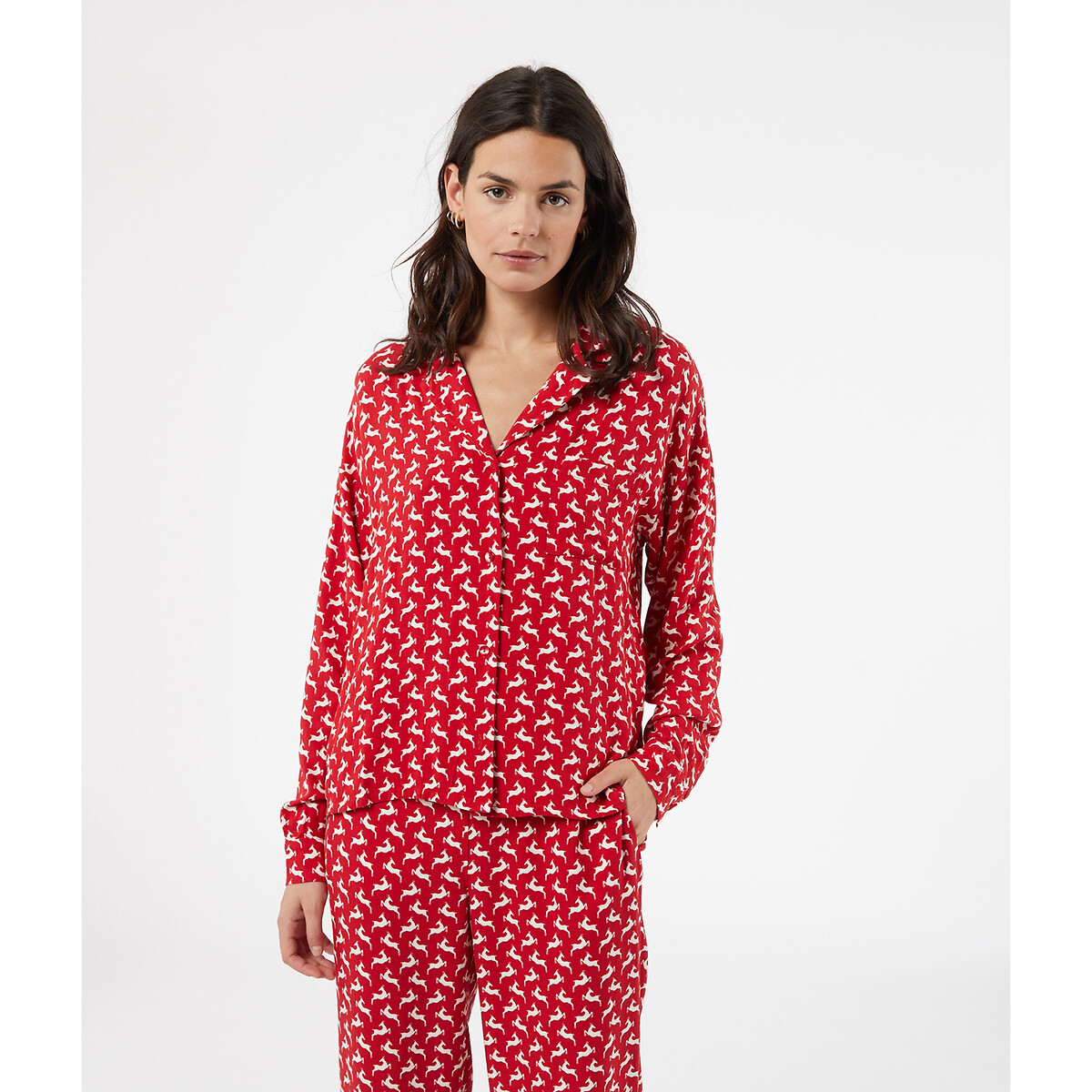 Пижамная Рубашка Elwin XL красный LaRedoute, размер XL - фото 1