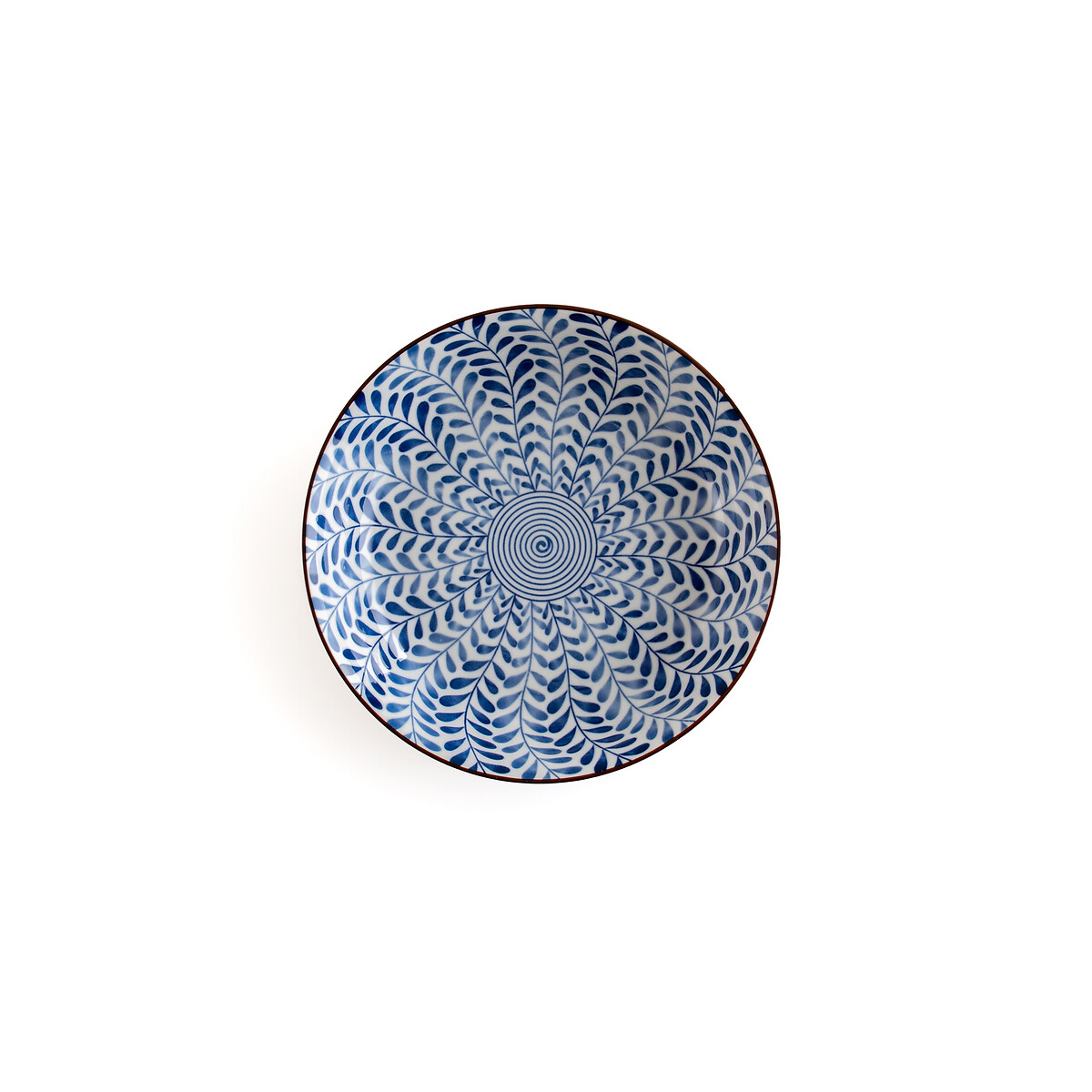Комплект из 4 глубоких тарелок с рисунком листья Rowl единый размер синий комплект из четырех тарелок глубоких с принтом ракушки bowlia единый размер синий