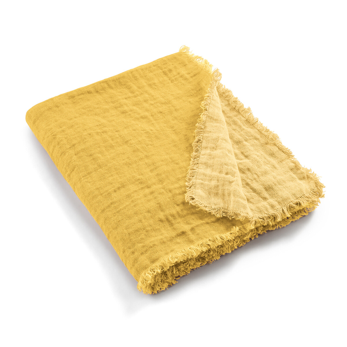 Плед Из льняной газовой ткани Gotama 130 x 170 см желтый
