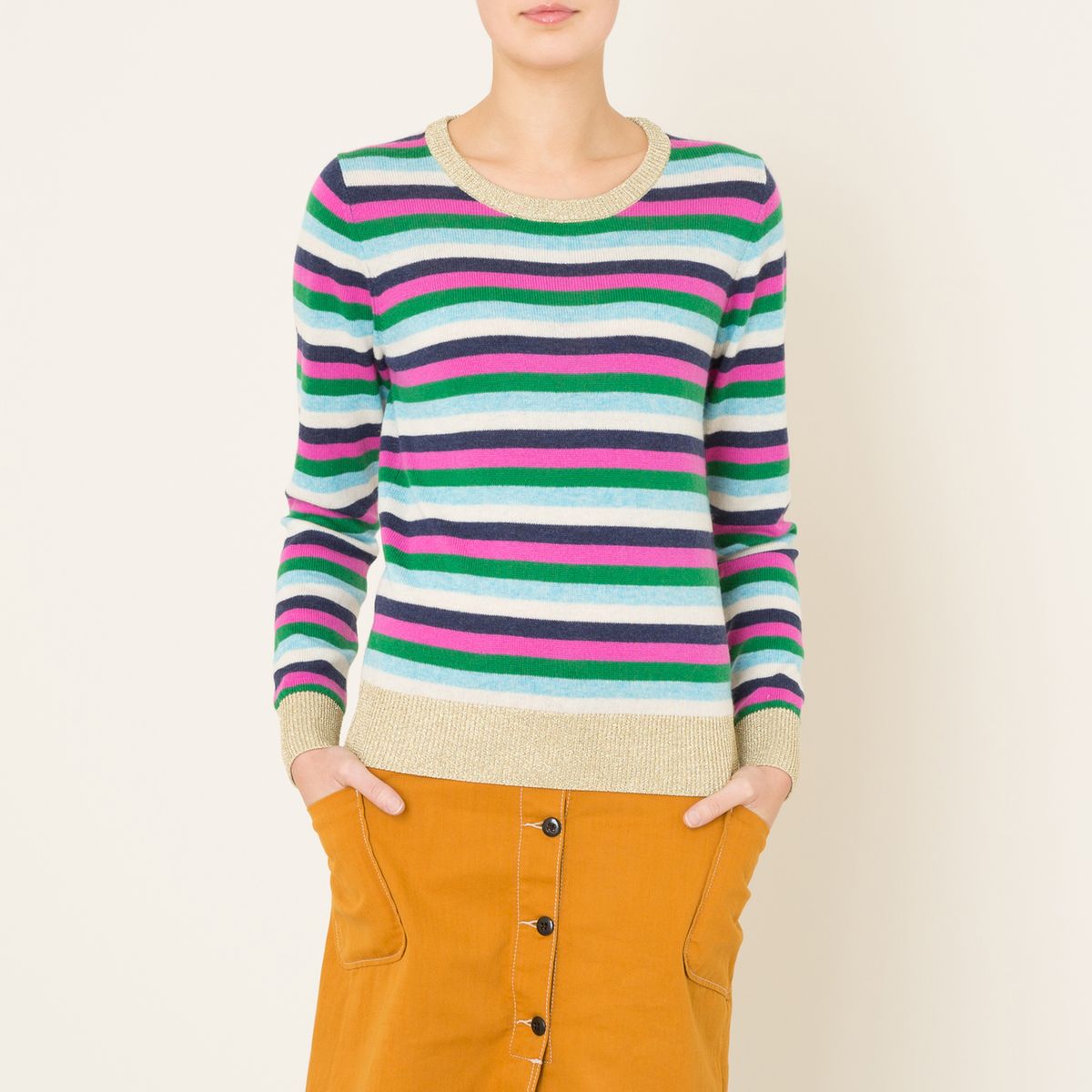 Pull rayé multicolore