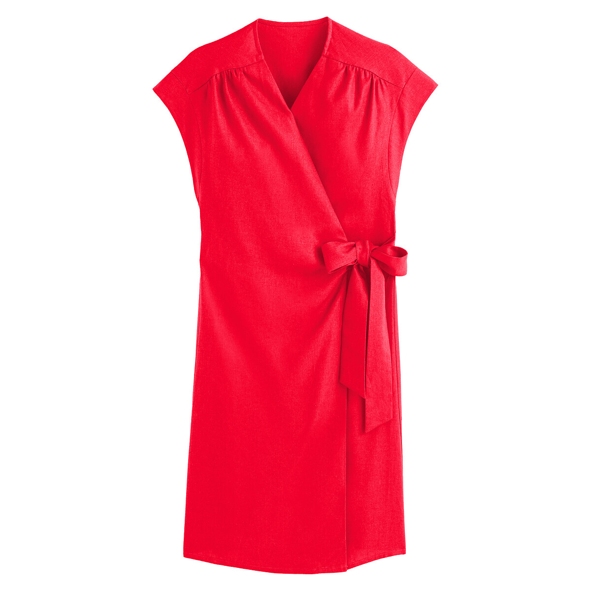Платье LA REDOUTE COLLECTIONS Короткое с запахом с короткими рукавами 40 красный, размер 40 - фото 5