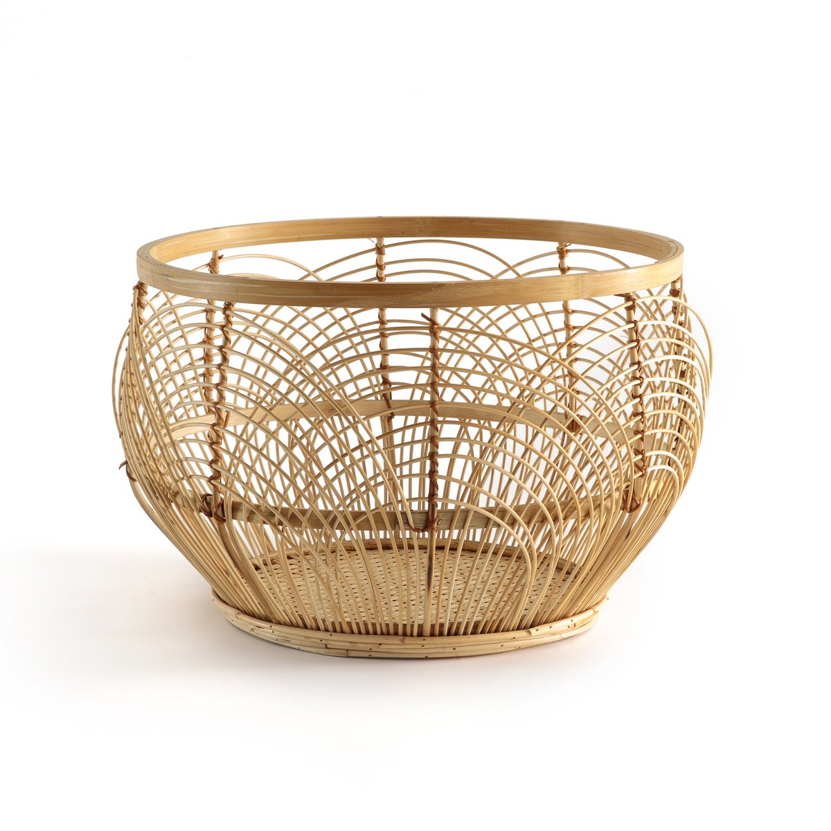 

Корзина из ажурного бамбука Chari, Серо-бежевый