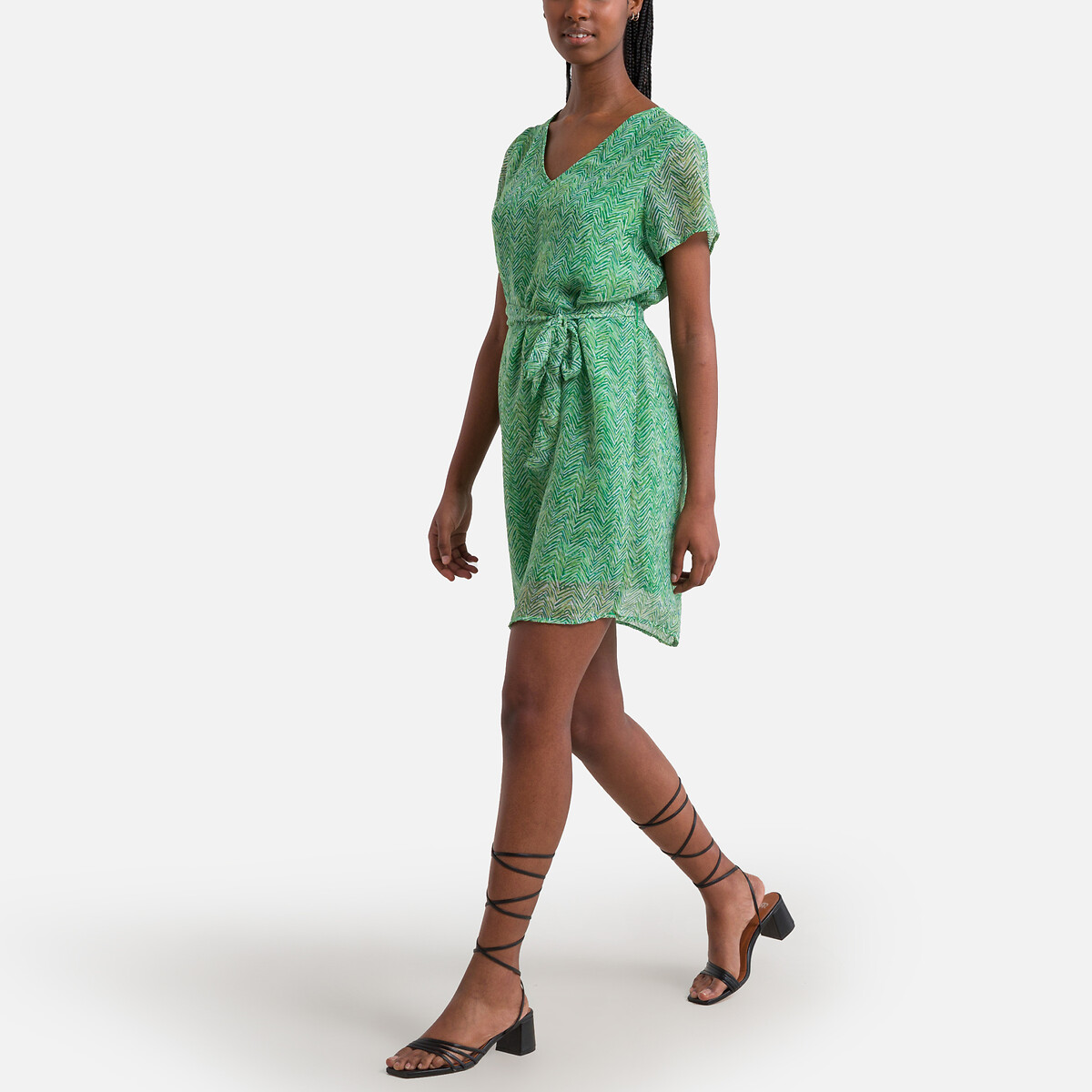 Платье Короткое с принтом XS зеленый LaRedoute, размер XS - фото 2