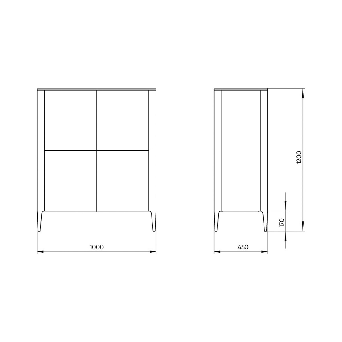 Шкаф Type 4 двери единый размер серый LaRedoute - фото 4