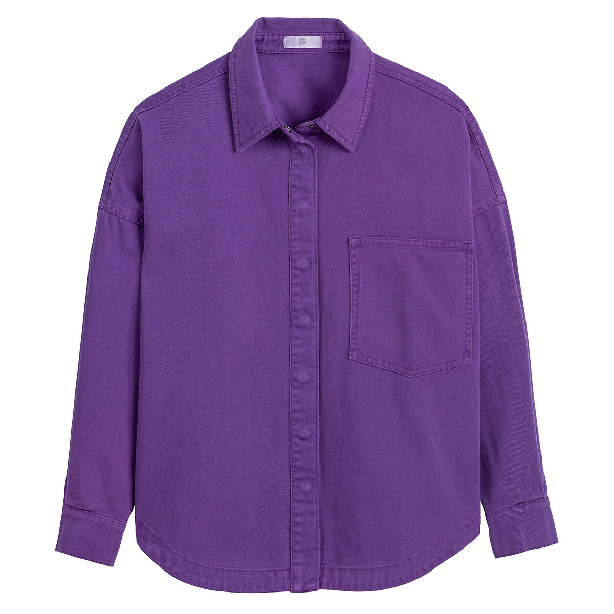 Рубашка Свободного покроя с длинными рукавами 38 (FR) - 44 (RUS) фиолетовый LaRedoute, размер 38 (FR) - 44 (RUS) Рубашка Свободного покроя с длинными рукавами 38 (FR) - 44 (RUS) фиолетовый - фото 5