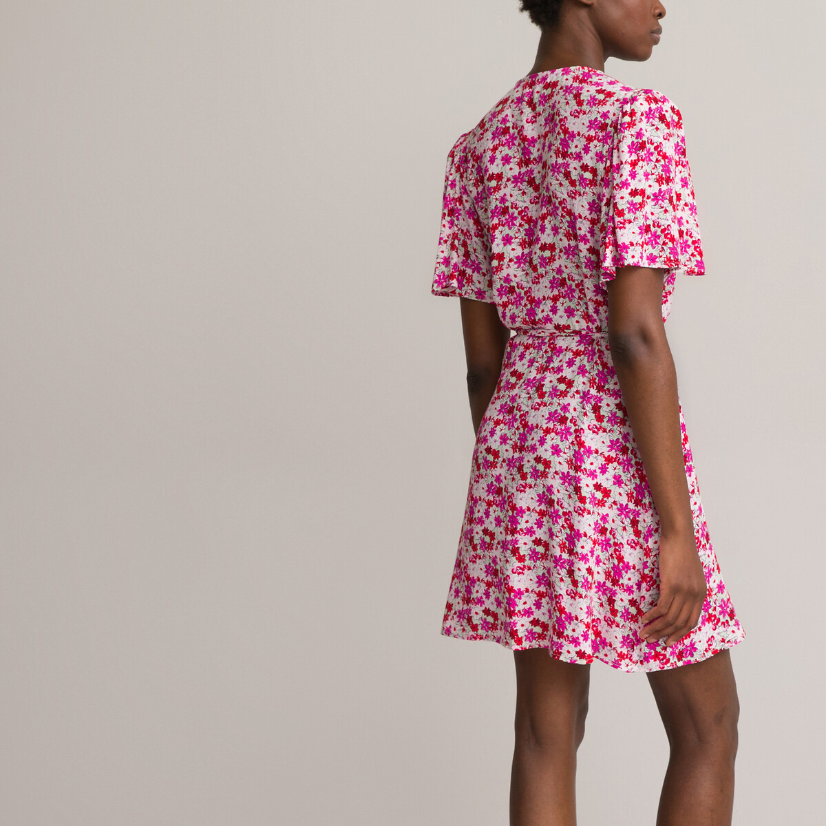 Платье С запахом короткое цветочный принт 58 разноцветный LaRedoute, размер 58 - фото 4