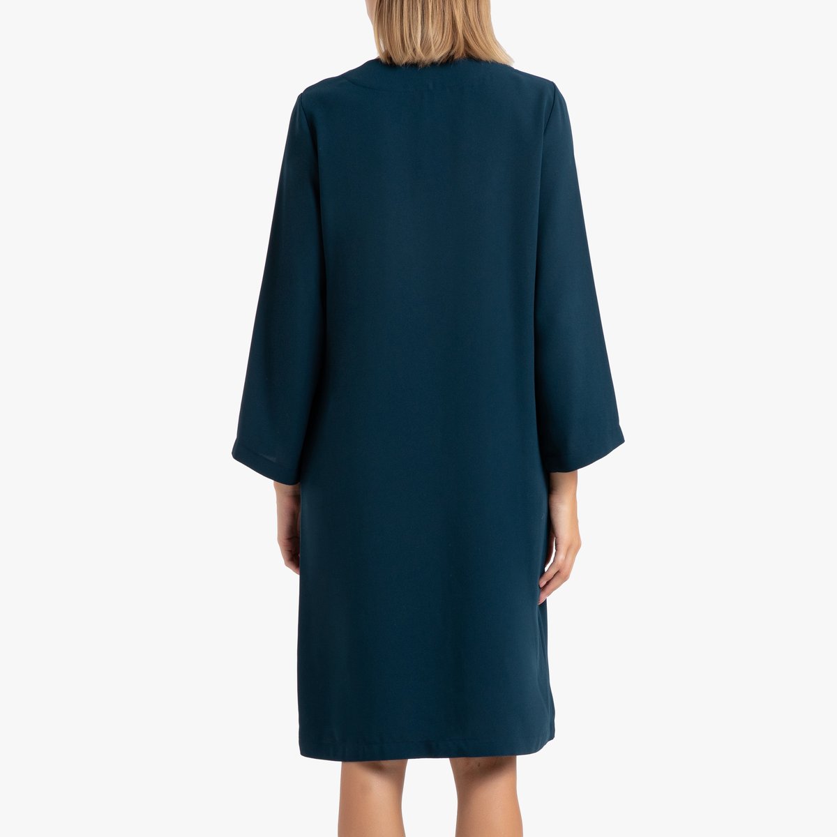 Платье La Redoute Прямое с длинными рукавами LINE S синий, размер S - фото 3