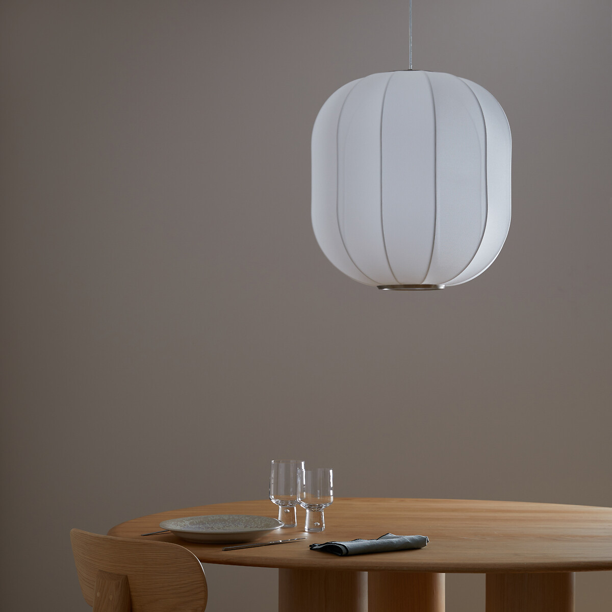 Светильник в форме круглого бумажного фонарика из трикотажа Satchi  единый размер серый LaRedoute - фото 5