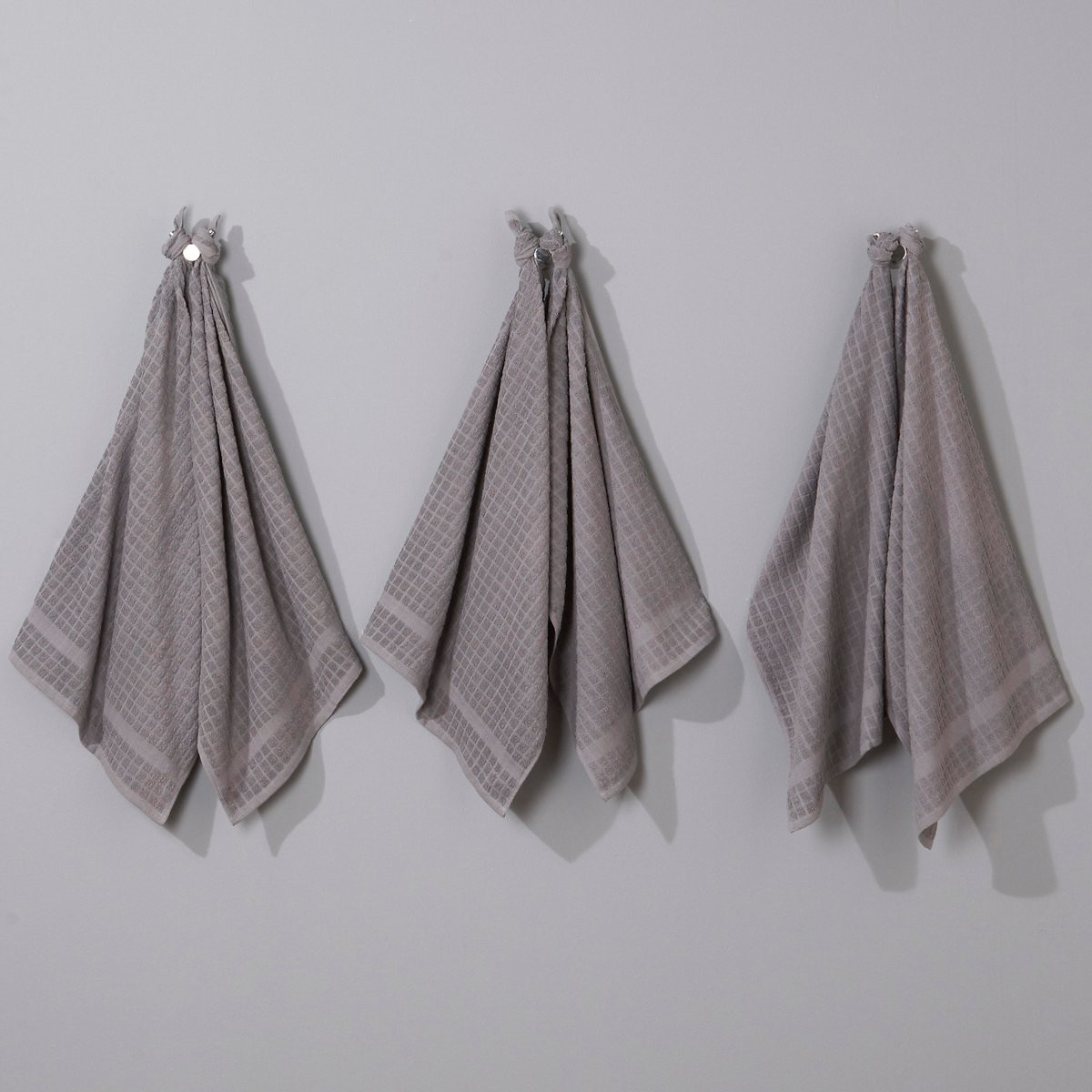 Набор из 6 полотенец для рук из махровой ткани 50 x 80 см серый