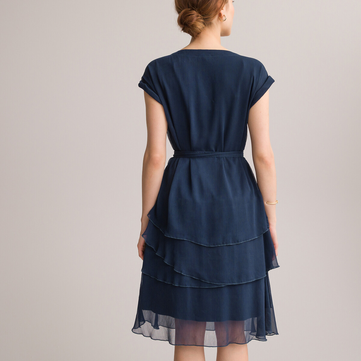 Платье ANNE WEYBURN Платье Расклешенное с воланами без рукавов 42 синий, размер 42 - фото 4