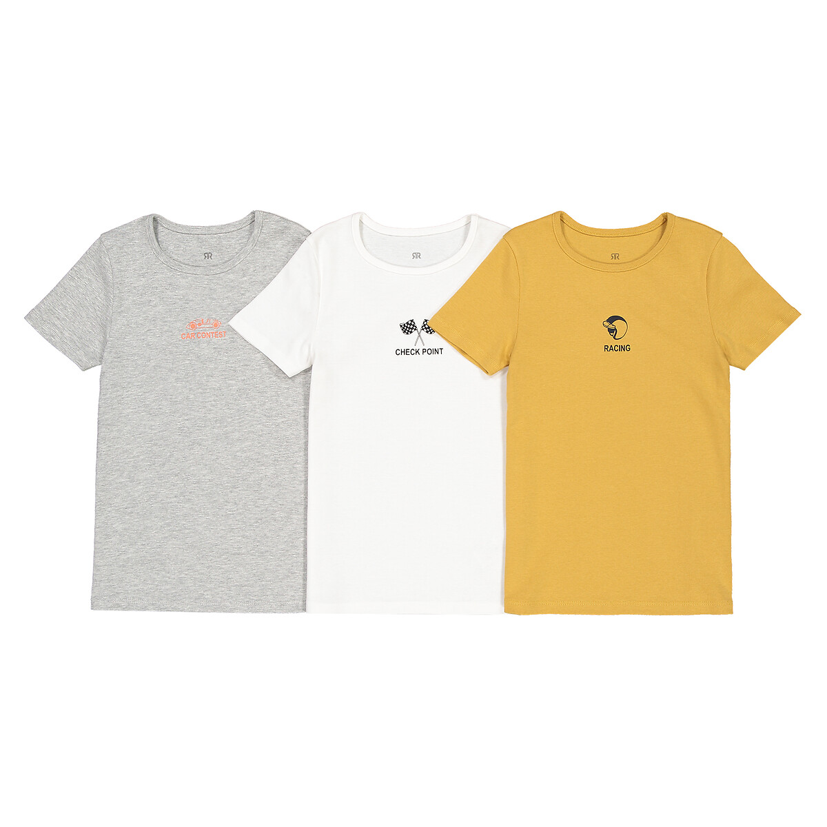 Комплект из 3 футболок из Хлопка с рисунком 6 лет - 114 см серый