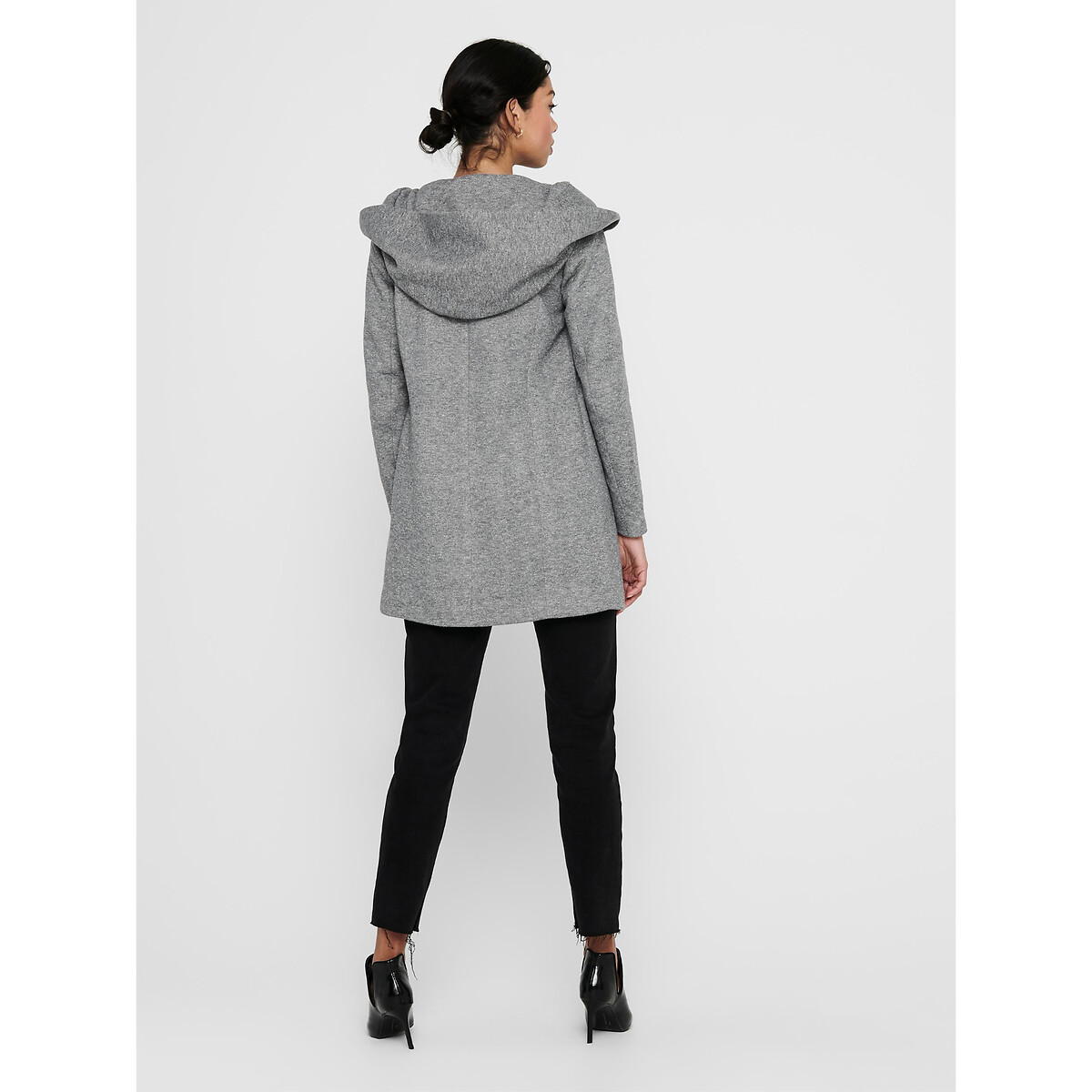 Пальто Тонкое с капюшоном из бархатистого материала XL серый LaRedoute, размер XL - фото 3
