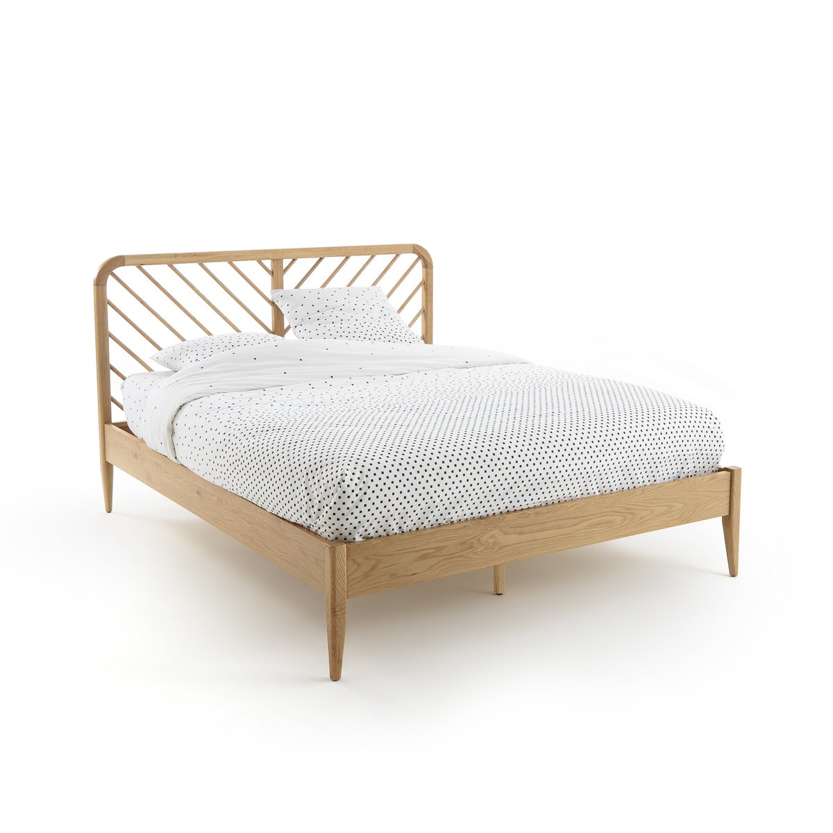 Кровать LaRedoute Кровать Из массива дуба с кроватным основанием ANDA 140 x 190 см каштановый