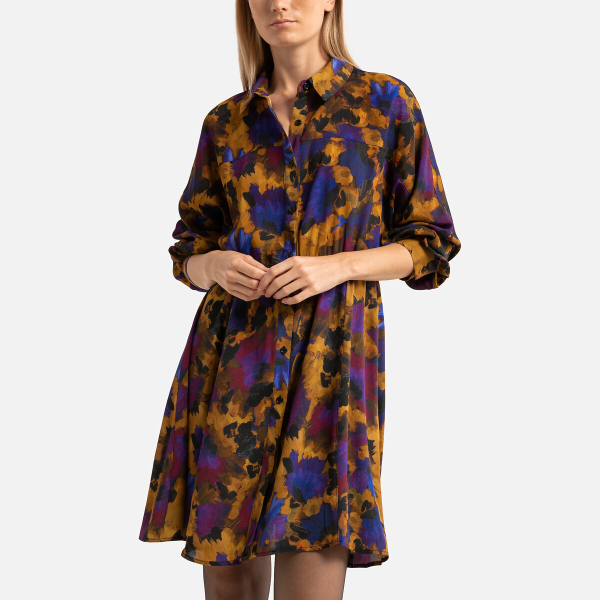 Платье короткое с рисунком и длинными рукавами 3(L) фиолетовый платье короткое с рисунком и длинными рукавами 2 m фиолетовый