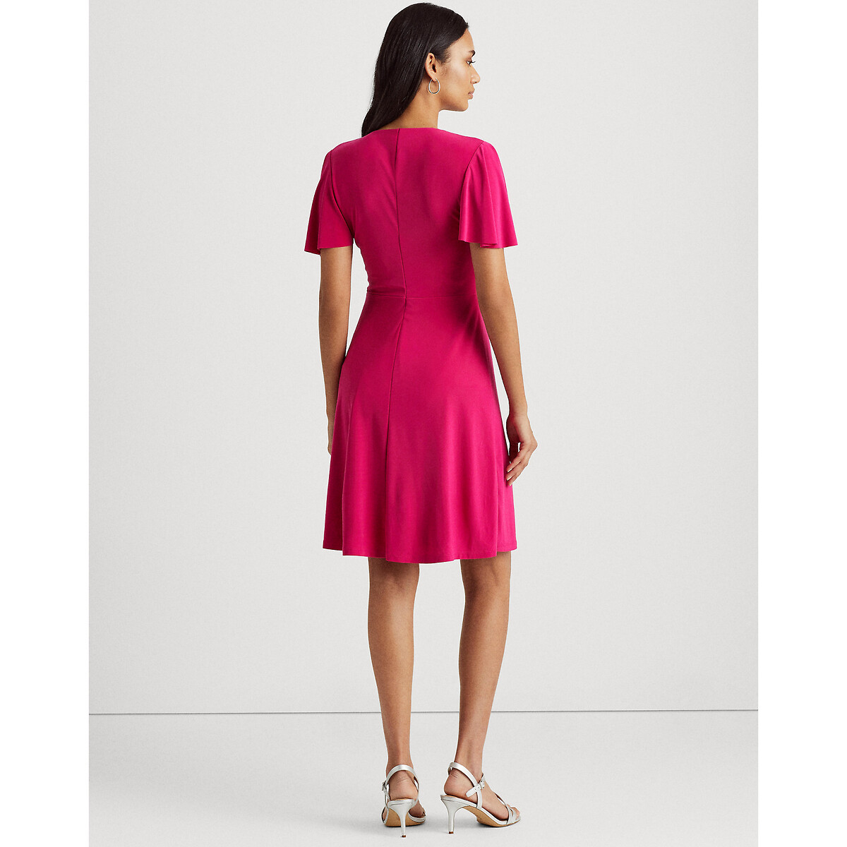 Платье LaRedoute С запахом и короткими рукавами 40 (FR) - 46 (RUS) розовый, размер 40 (FR) - 46 (RUS) С запахом и короткими рукавами 40 (FR) - 46 (RUS) розовый - фото 3