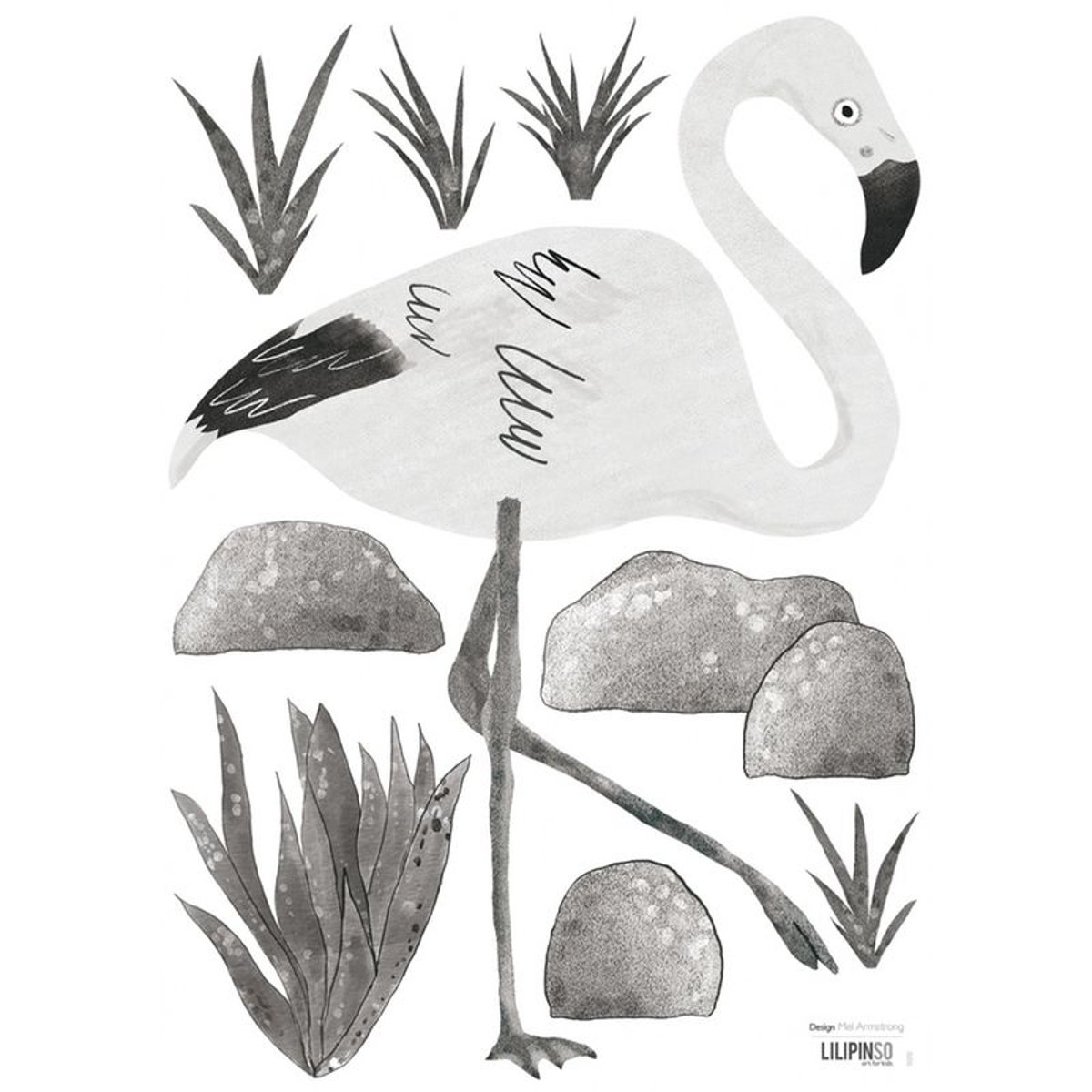 Planche de Stickers Flamand Rose
