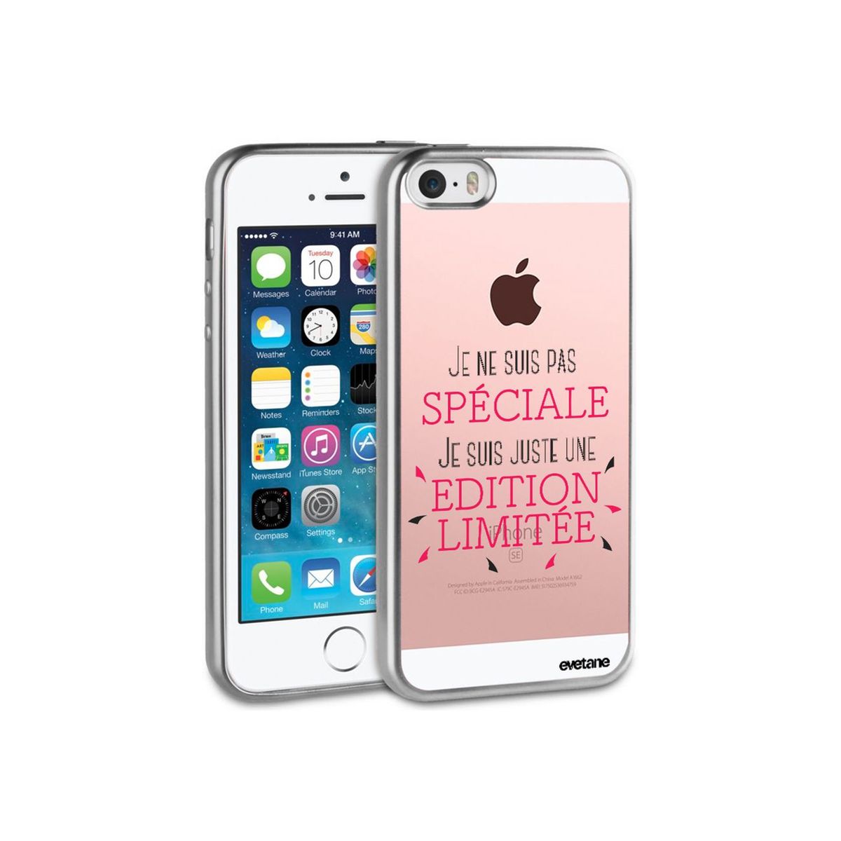 Coque iPhone 5/5S/SE bumper argent, Spéciale édition limitée, Evetane®