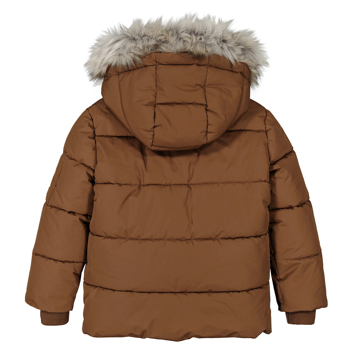Куртка стеганая утепленная с капюшоном средней длины  3 года - 94 см каштановый LaRedoute, размер 3 года - 94 см - фото 4